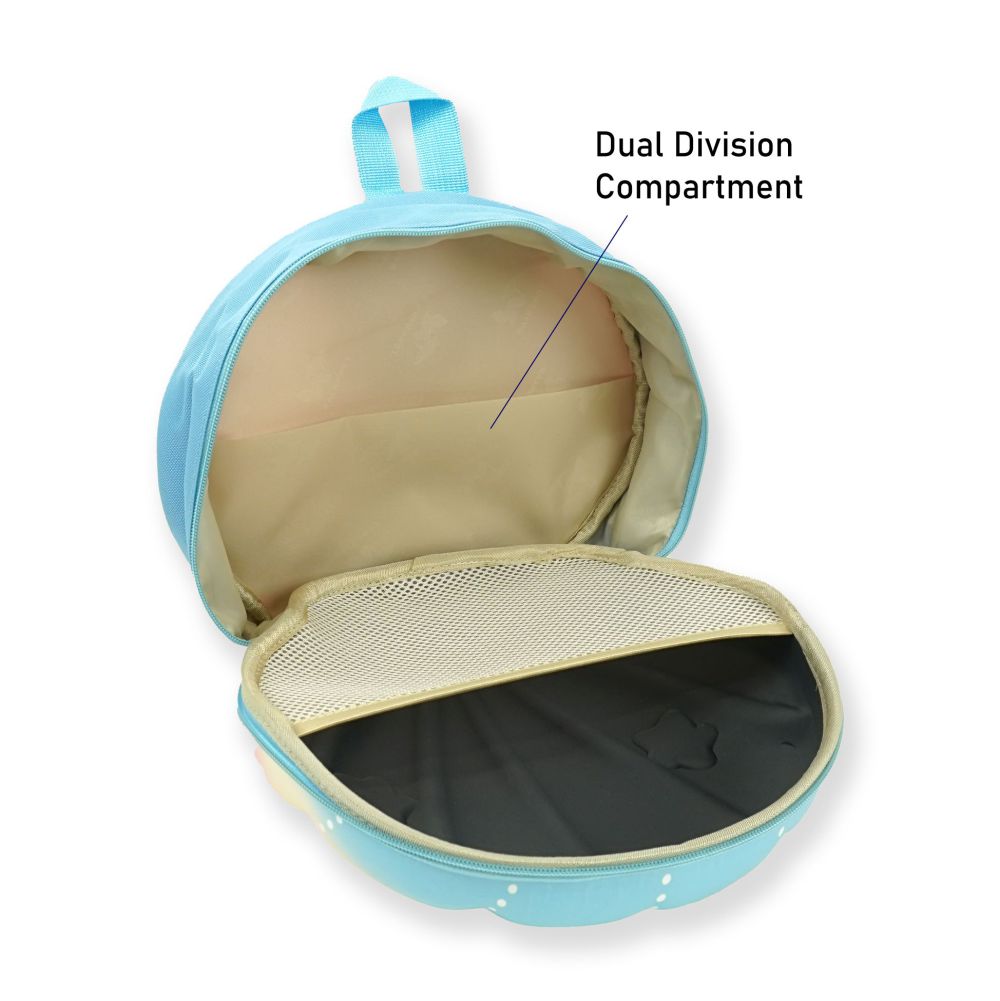 LittleSurprise Box, Mini Size Blue Shell Nursey and Early school Backpack for Pre toddlers, 2 years - 5 years