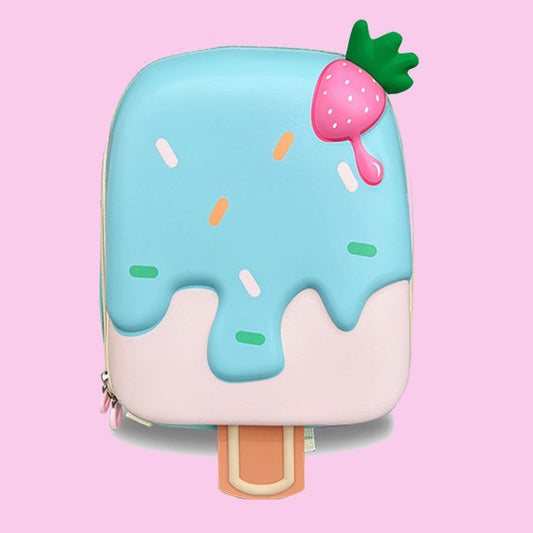 Little Surprise Box, Mini Size Blue Icecream Nursery and Early School Backpack for Pre Toddlers, 2 years - 5 years