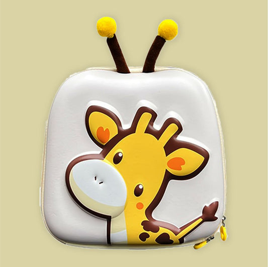 Little Surprise Box, Mini Size Cream 3d Horn Giraffe Nursery and Early School Backpack for Pre Toddlers, 2 years  - 5 years
