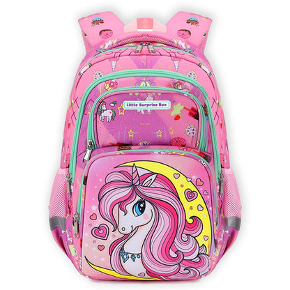 Little Surprise Box,3pcs Moonlit Unicorn Matching Backpack,Lunch Bag and Stationery Pouch,5yrs - 9yrs