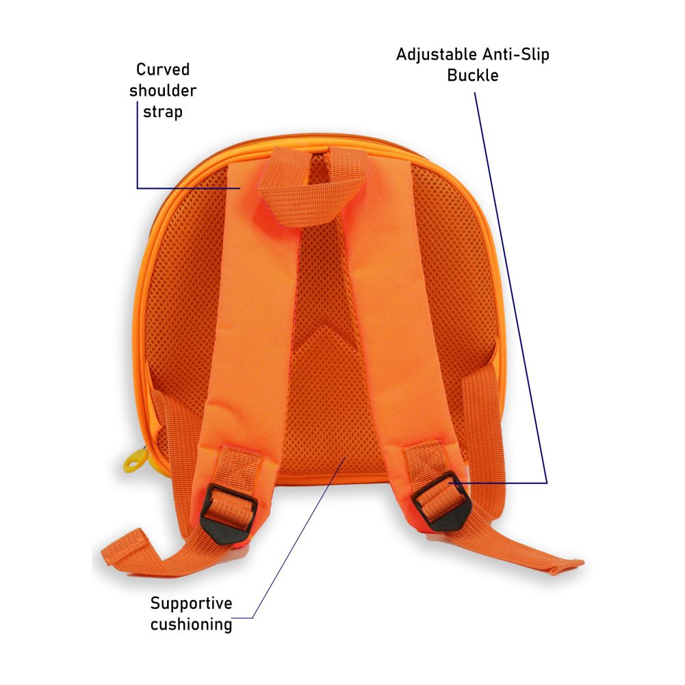 Little Surprise Box, Mini Size Orange Car Nursery and Early School Backpack for Pre Toddlers, 1 year- 4 years