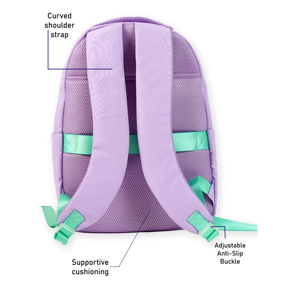 Little Surprise Box, 3pcs Purple Mini Heart Matching Backpack, Lunch Bag and Stationery Pouch