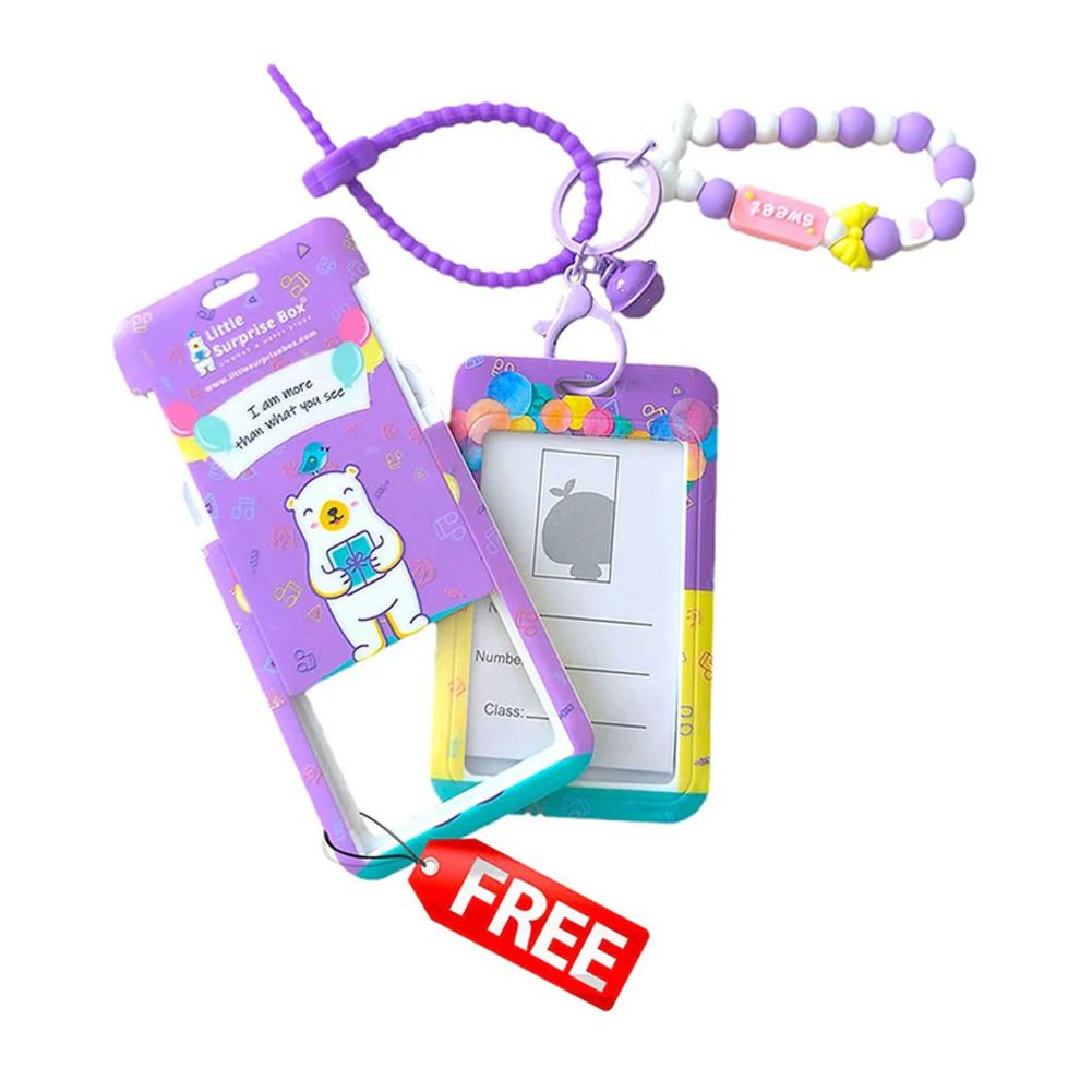 Little Surprise Box, 3pcs Purple Mini Heart Matching Backpack, Lunch Bag and Stationery Pouch