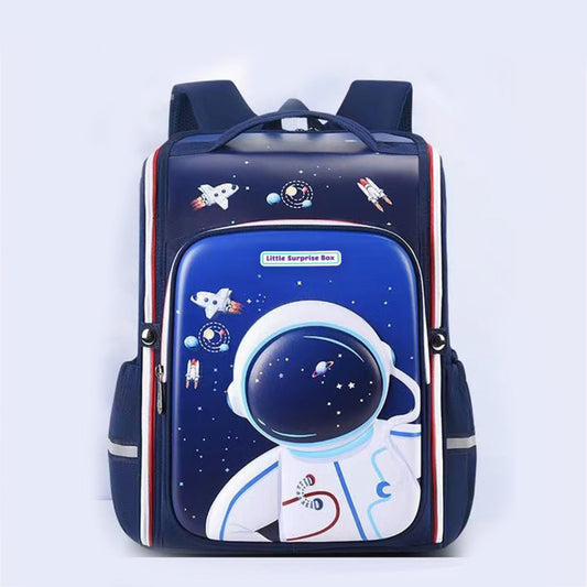 Little Surprise Box, Shimmer Dotted Blue Astronaut School Backpack for Kids,5 yrs - 8 yrs