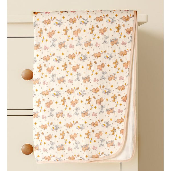 Little Surprise Box,  Puppy print muslin cotton blanket with 2 matching Napkins for Newborn & Infants