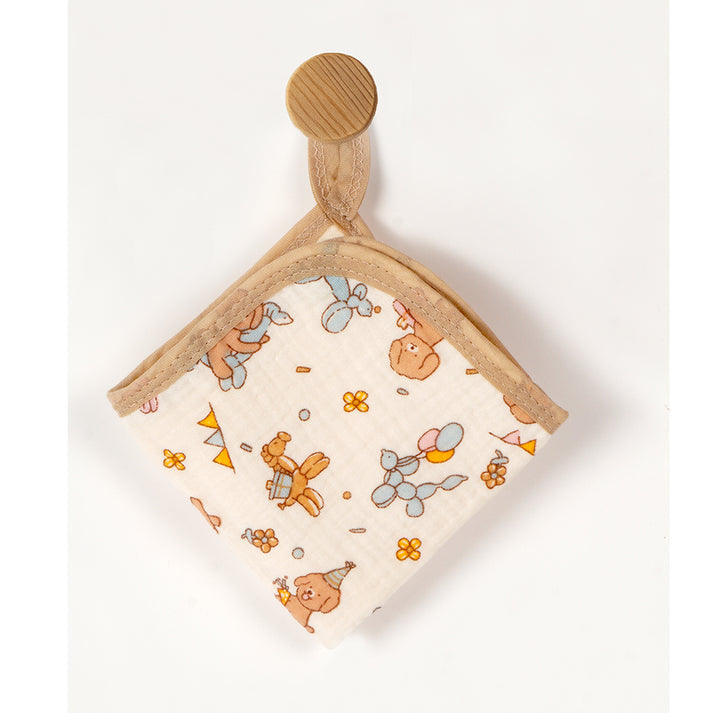 Little Surprise Box,  Puppy print muslin cotton blanket with 2 matching Napkins for Newborn & Infants