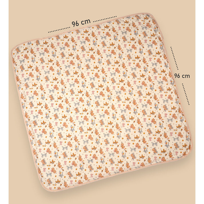 Little Surprise Box,  Puppy print muslin cotton blanket with 2 matching Napkins for Newborn & Infants