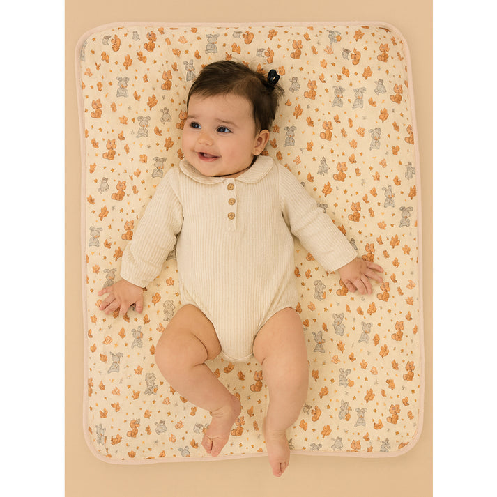 Little Surprise Box,  Puppy print muslin cotton blanket with 2 matching Napkins for Newborn & Infants