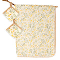 Little Surprise Box,Yellow Flower muslin cotton blanket with 2 matching Napkins for Newborn & Infants