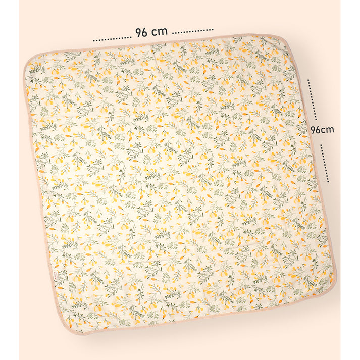 Little Surprise Box,Yellow Flower muslin cotton blanket with 2 matching Napkins for Newborn & Infants