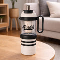 Black White 4 in one Water Bottle  infuser & mini snack box for teens and Adults, 1000ml