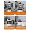 Black White 4 in one Water Bottle  infuser & mini snack box for teens and Adults, 1000ml
