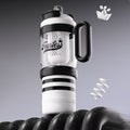Black White 4 in one Water Bottle  infuser & mini snack box for teens and Adults, 1000ml