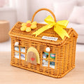 15 pcs Yellow Blessed Home cane basket Nuetral gender Newborn Hamper/Giftbox set for Newborn Baby Girl/Boy ,0-6 months