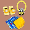 15 pcs Yellow Blessed Home cane basket Nuetral gender Newborn Hamper/Giftbox set for Newborn Baby Girl/Boy ,0-6 months