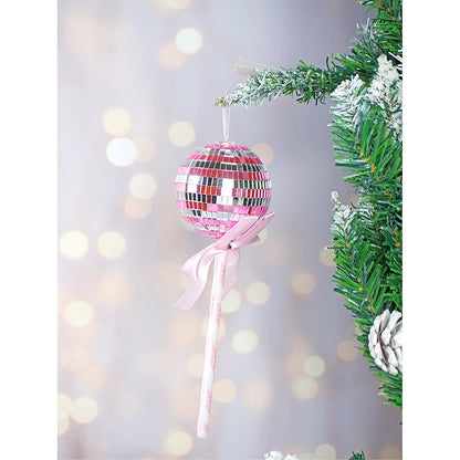 2 pcs Pink Shiny Disco themed Big Size candy shaped Christmas Tree Ornaments