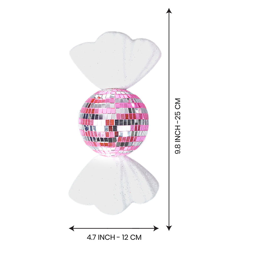 2 pcs Pink Shiny Disco themed Big Size candy shaped Christmas Tree Ornaments