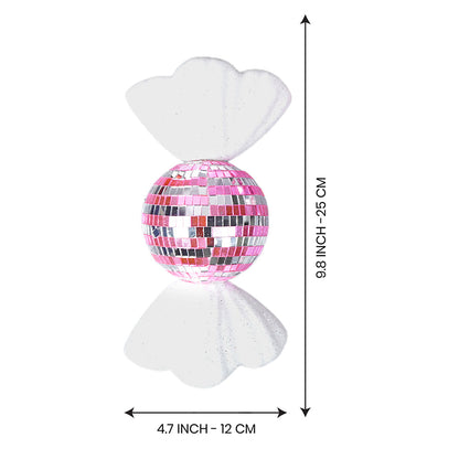 2 pcs Pink Shiny Disco themed Big Size candy shaped Christmas Tree Ornaments