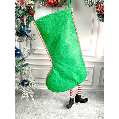 2 pcs set of Glitter Legs Santa & Snowman big size Christmas Stockings for Christmas Décor