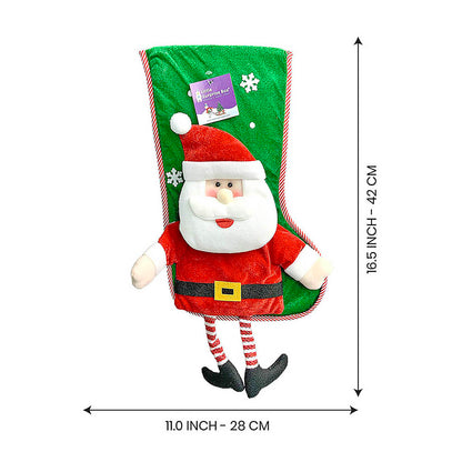 2 pcs set of Glitter Legs Santa & Snowman big size Christmas Stockings for Christmas Décor