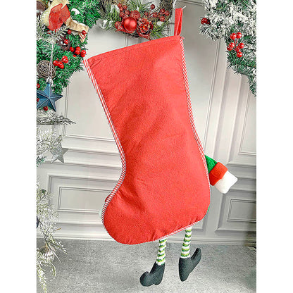2 pcs set of Glitter Legs Santa & Snowman big size Christmas Stockings for Christmas Décor
