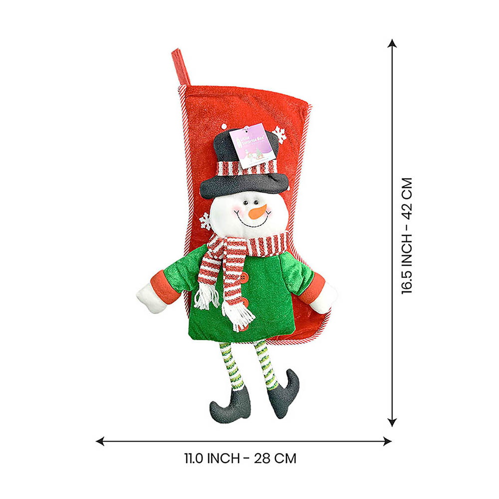 2 pcs set of Glitter Legs Santa & Snowman big size Christmas Stockings for Christmas Décor