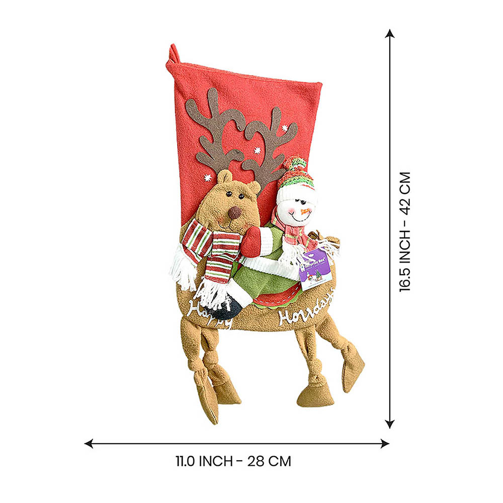 2 pcs set of Knot Legs Santa & Snowman big size Christmas Stockings for Christmas Décor