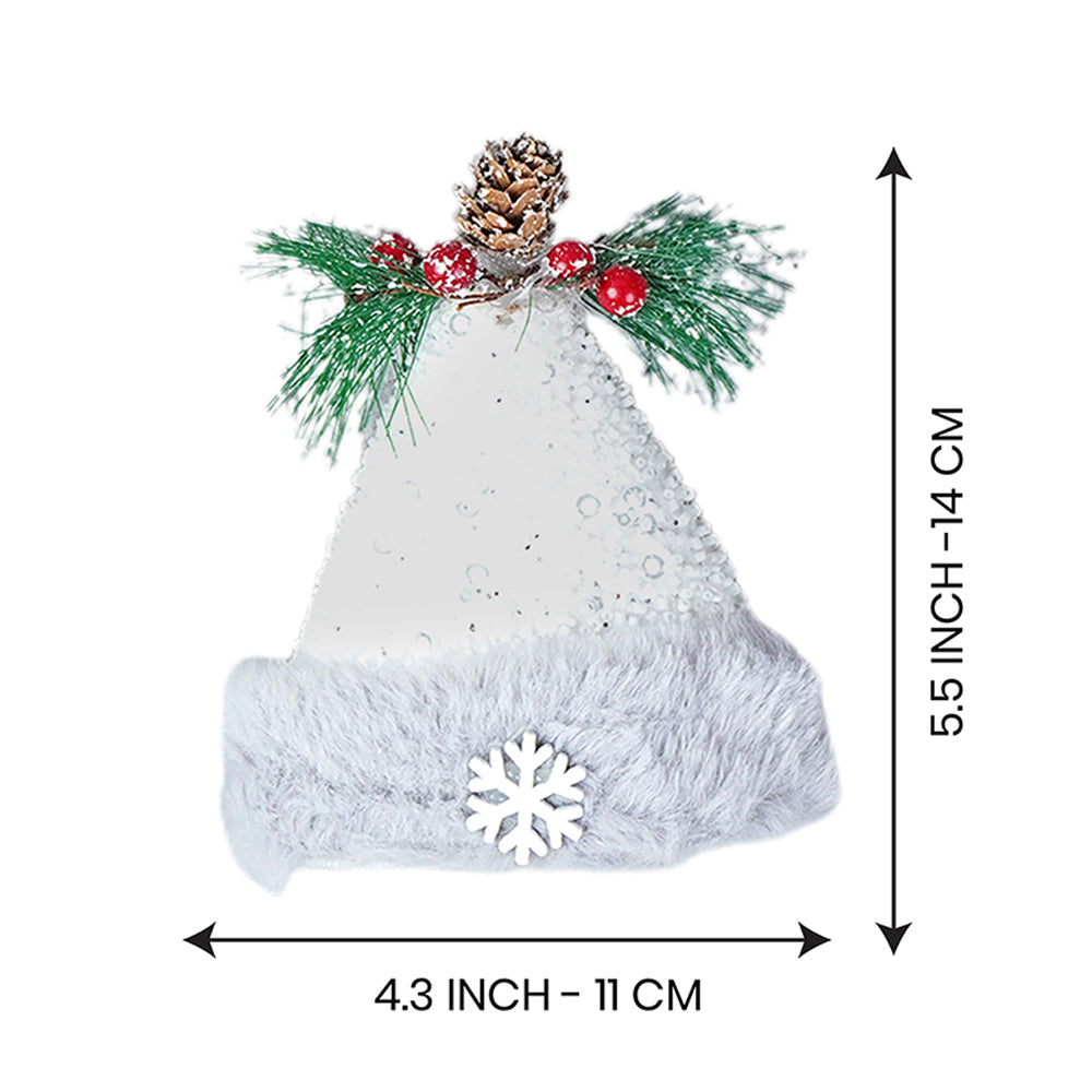3 pcs Silver Furry Winter Accessories themed Christmas Tree Ornaments