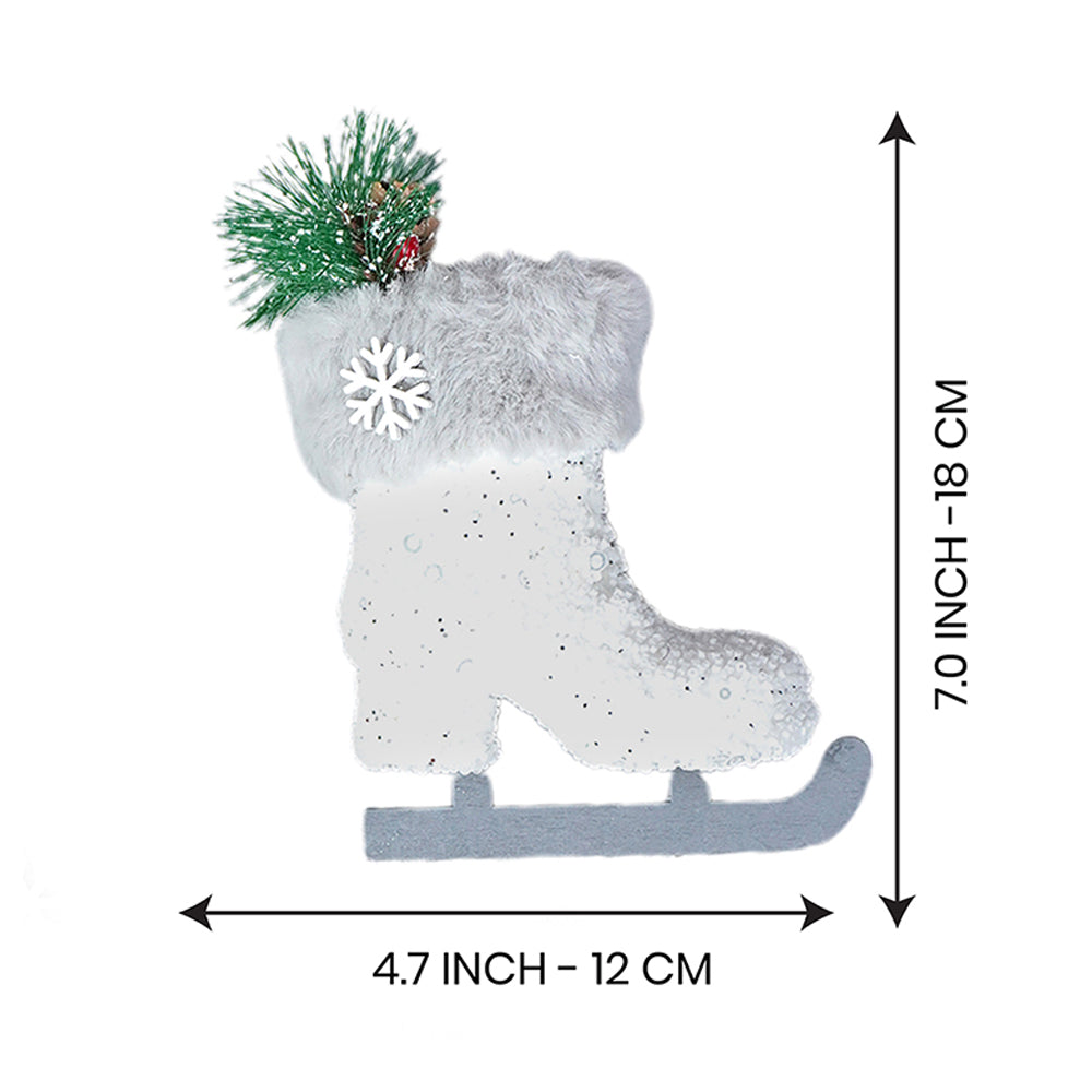 3 pcs Silver Furry Winter Accessories themed Christmas Tree Ornaments