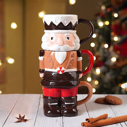 Nutcracker themed 3pcs Hot chocolate and Coffee chrsitmas Mugs Set.