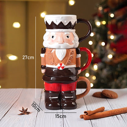 Nutcracker themed 3pcs Hot chocolate and Coffee chrsitmas Mugs Set.