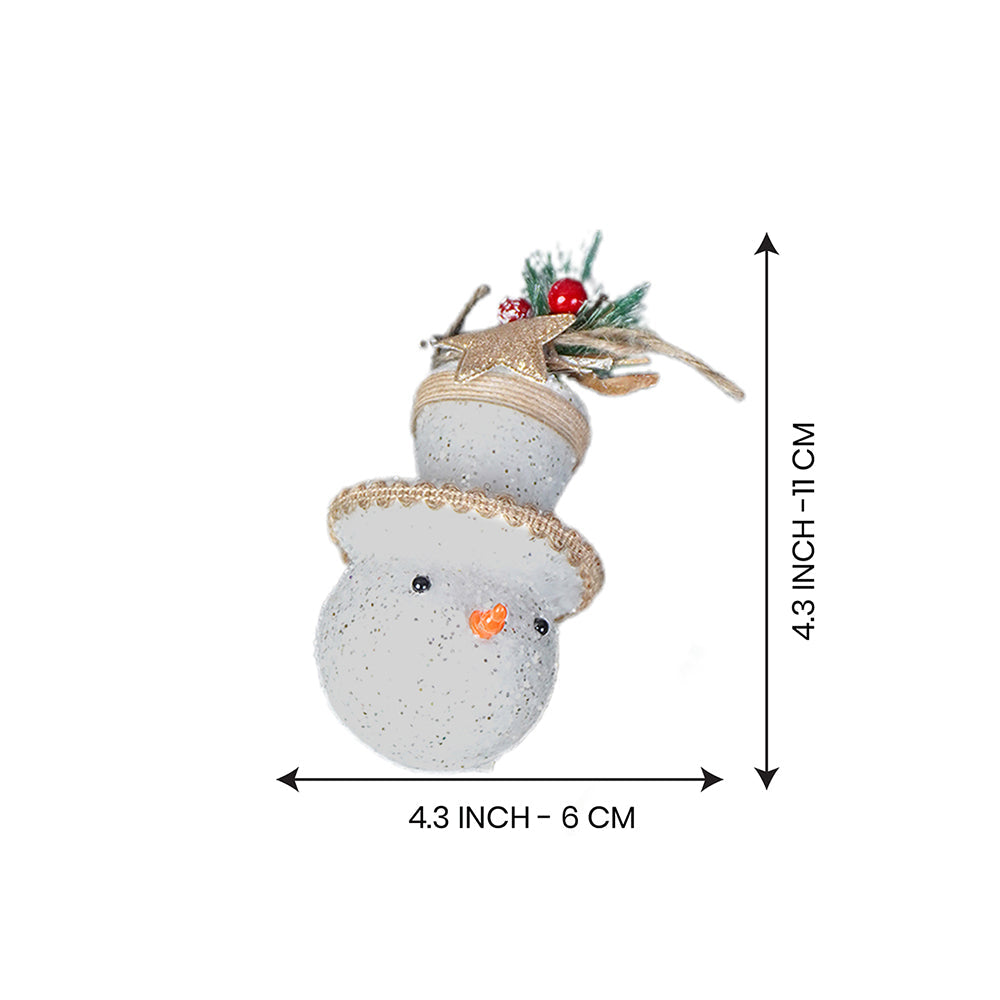 4 pcs Glitter Jute Snowy Elf themed Christmas Tree Ornaments