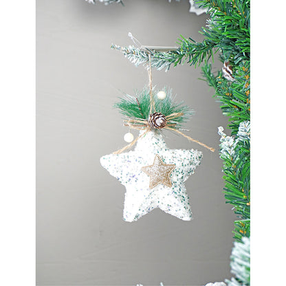 4 pcs Glitter Jute Snowy Elf themed Christmas Tree Ornaments