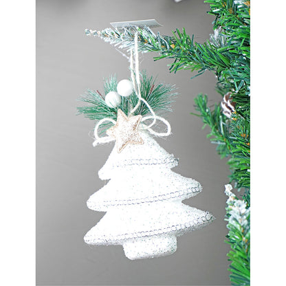 4 pcs Silver Furry Winter Accessories themed Christmas Tree Ornaments