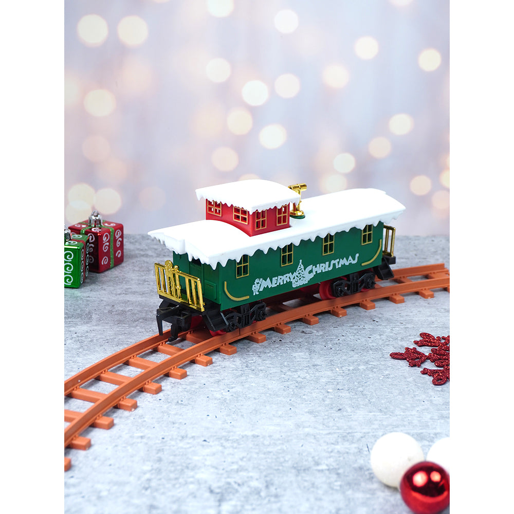 52pcs  Classic  electric Train Track set with Light and Sound for Christmas Tree Base Decor