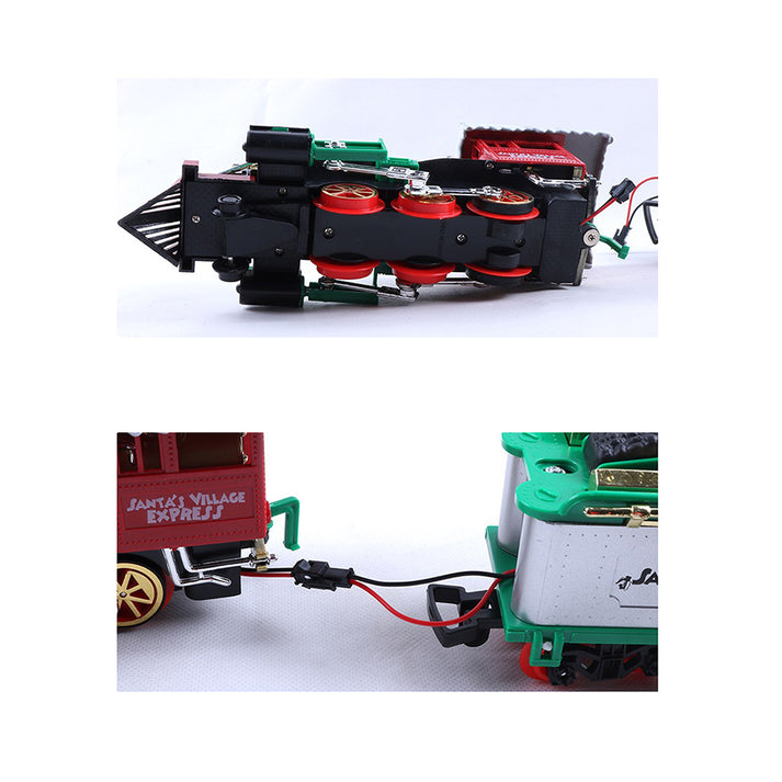 Little Surprise Box,52pcs  Classic  electric Train Track set with Light and Sound for Christmas Tree Base Decor