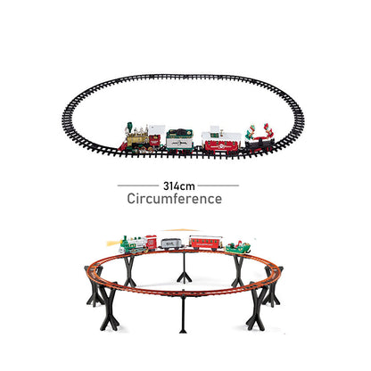 52pcs  Classic  electric Train Track set with Light and Sound for Christmas Tree Base Decor