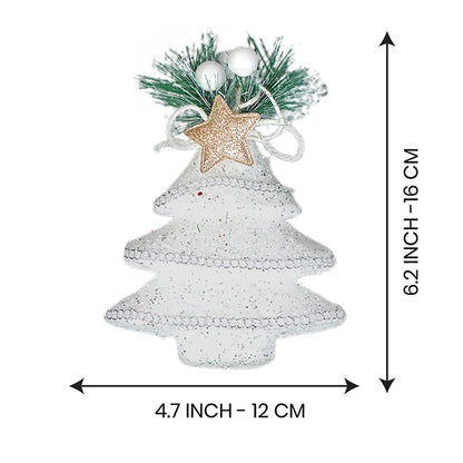 5 pcs Glitter Jute themed Christmas Tree Ornaments