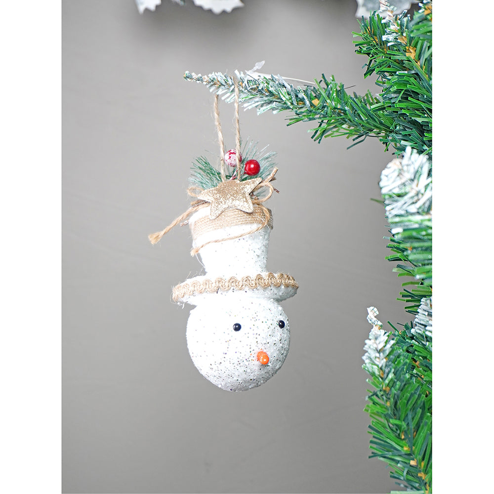 5 pcs Glitter Jute themed Christmas Tree Ornaments