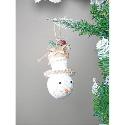 5 pcs Glitter Jute themed Christmas Tree Ornaments