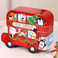 7 Pcs Premium Christmas Gift Combo Set– Red Bus Tin with Notebook, Elf Hat, Wrist Band & Accessories