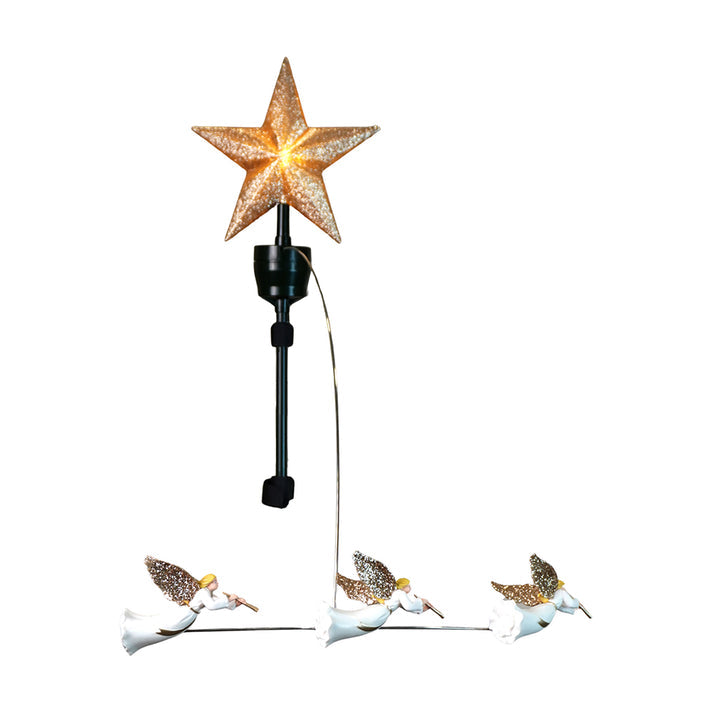 Little Surprise Box ,Three Angels rotating Christmas Tree animated Topper