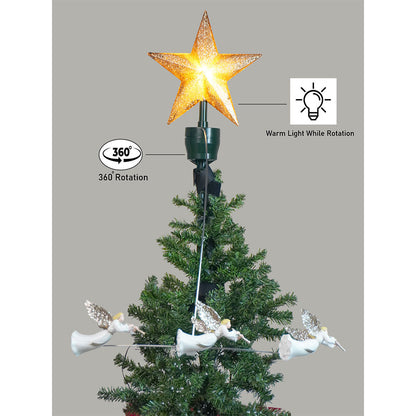 Three Angels rotating Christmas Tree animated Topper
