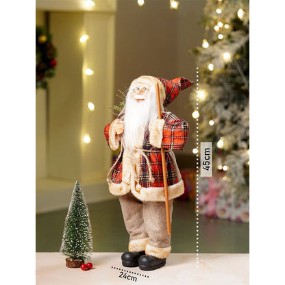 17.5 inches Beige Furry Coat Santa Christmas Home & Table Décor