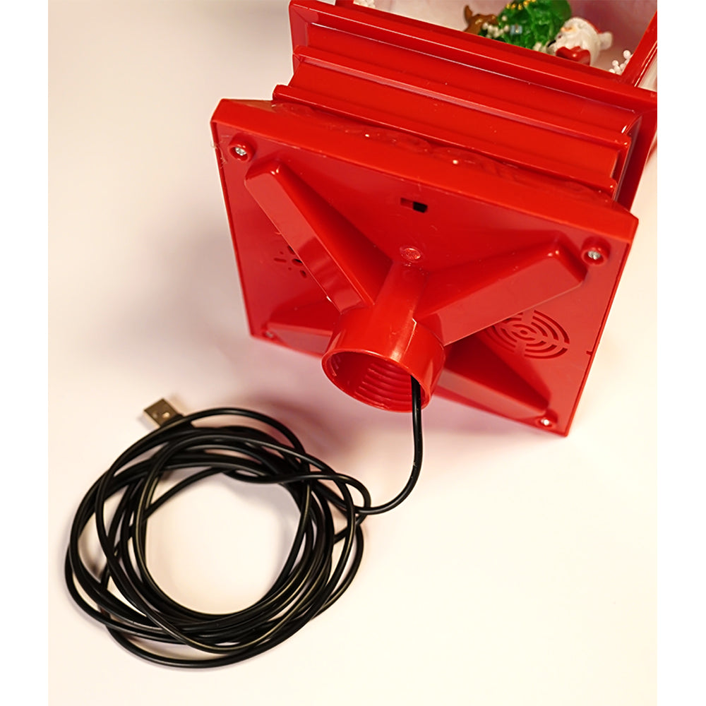 Big 4.8 feet Santa with Tree & Deer Snowfall Lamp Post Christmas Decor