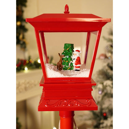 Big 4.8 feet Santa with Tree & Deer Snowfall Lamp Post Christmas Decor