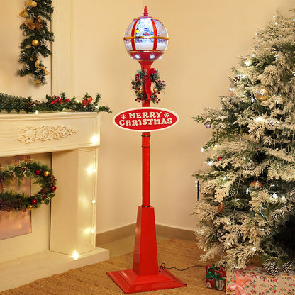5.7 feet Tall Snowman Snowfall Globe Lamp Post Christmas Décor