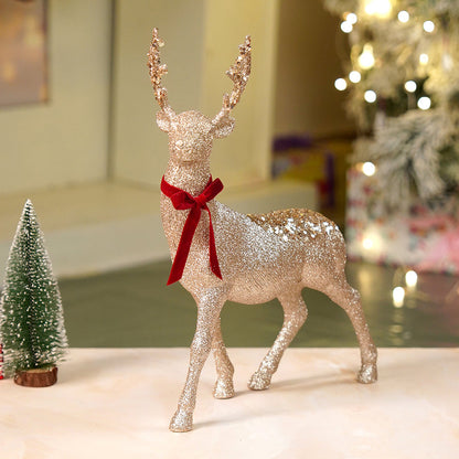18 inches & 15inches 2pcs  Bronze sequence gold Reindeer Combo Christmas Décor and Decoration