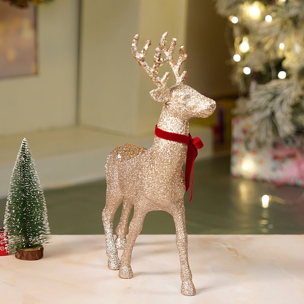 18 inches & 15inches 2pcs  Bronze sequence gold Reindeer Combo Christmas Décor and Decoration