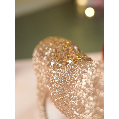 18 inches & 15inches 2pcs  Bronze sequence gold Reindeer Combo Christmas Décor and Decoration